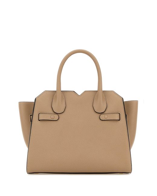 Valextra Natural Antiqued Pink Leather Milano Handbag