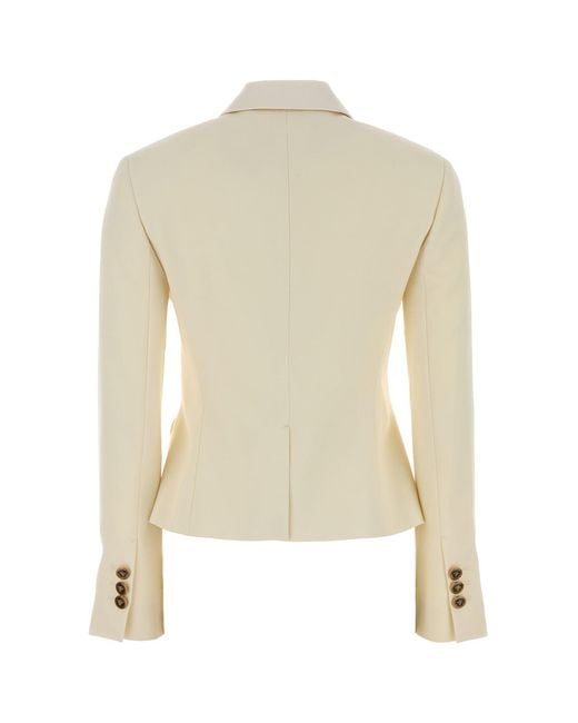 Versace Natural Ivory Stretch Wool Blazer
