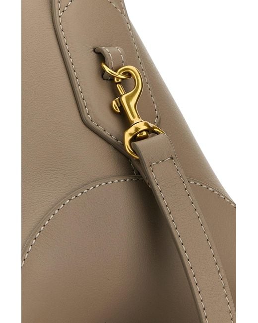 J&m Davidson Brown Cappuccino Leather Zip Quiver Handbag