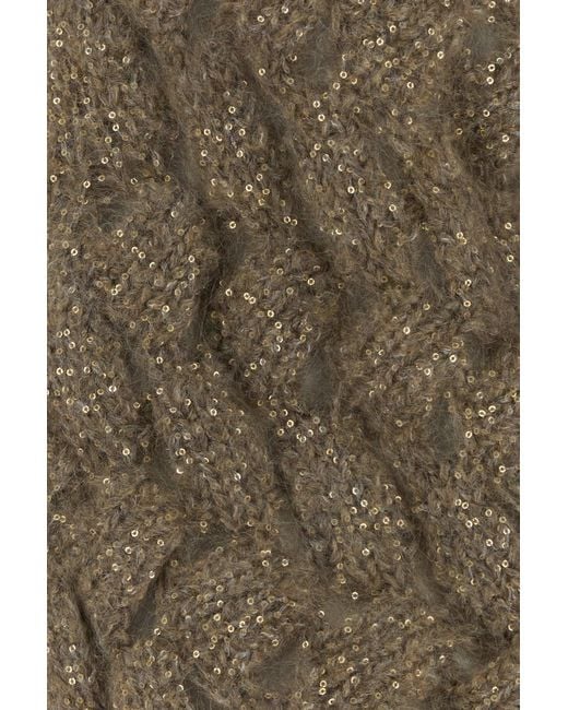 Brunello Cucinelli Brown Mud Mohair Blend Cardigan