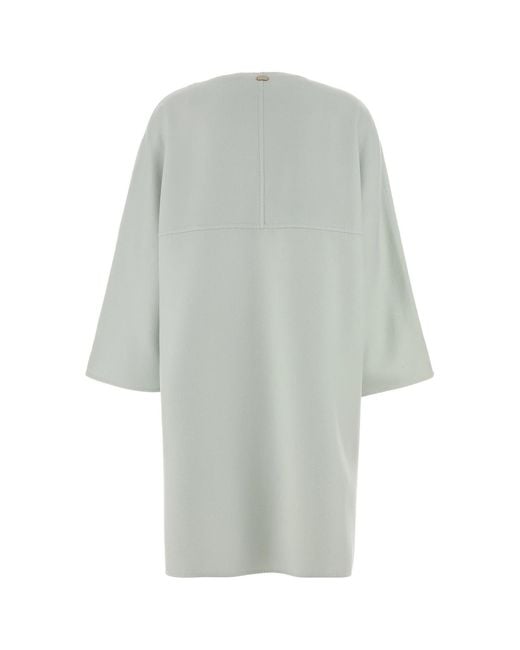Agnona Gray Ice Wool Blend Coat