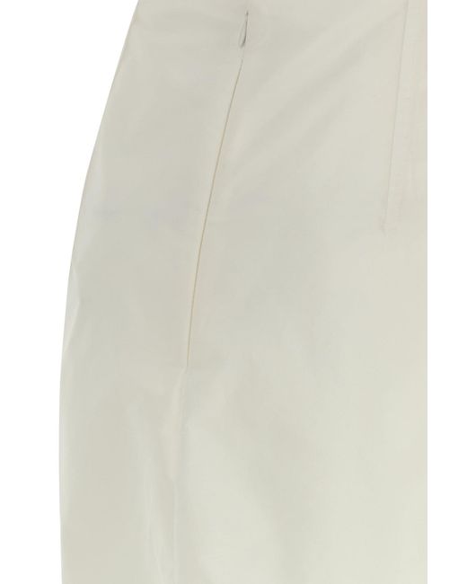 Jil Sander White Faille Skirt
