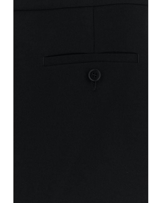 Alexander McQueen Black Stretch Wool Skirt