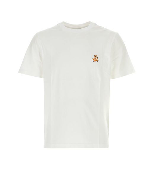 Maison Kitsuné White Maison Kitsune T-Shirt for men