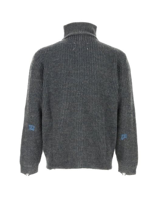 Maison Margiela Gray Grey Wool Blend Sweater for men