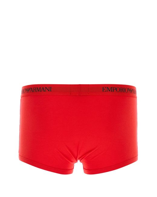 Set di boxer in cotone multicolor di Emporio Armani in Red da Uomo