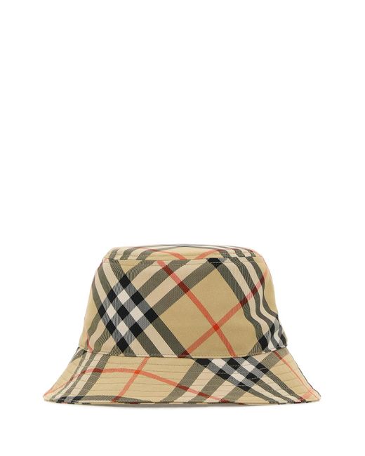 Cappello da pescatore in tela ricamata di Burberry in Natural