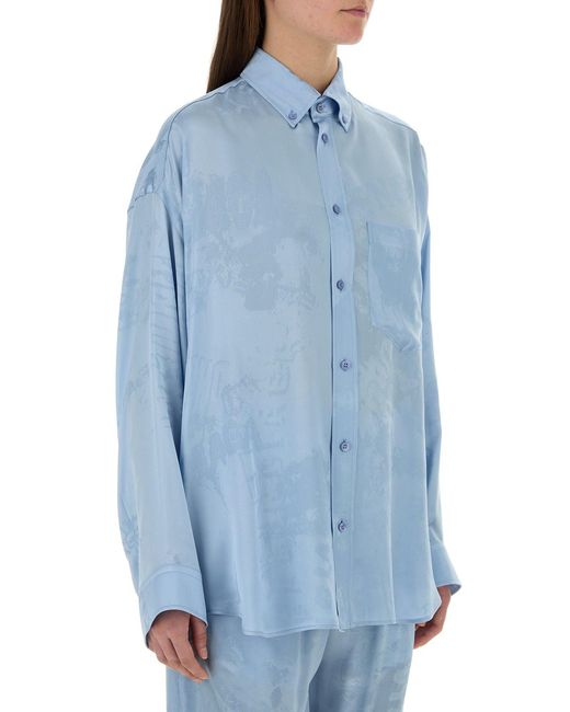 Balenciaga Light Blue Silk Shirt