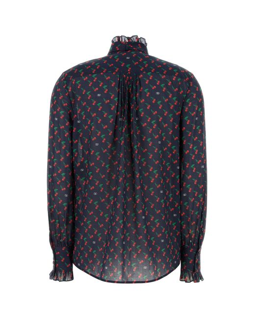 Camicia in cotone stampato di Valentino Garavani in Blue