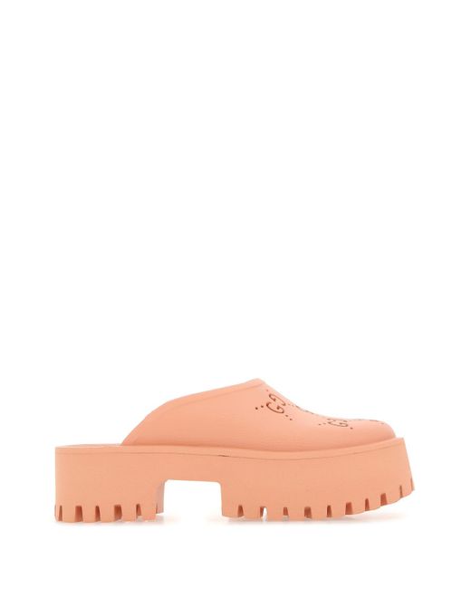 Gucci Pink Rubber Mules