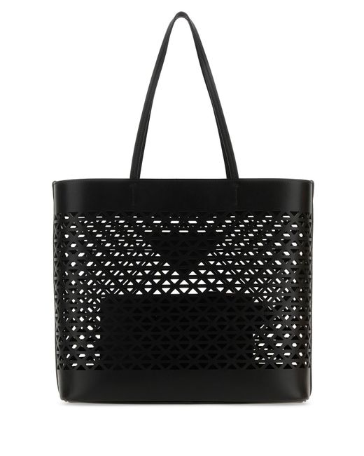 Borsa shopping in pelle nera di Prada in Black