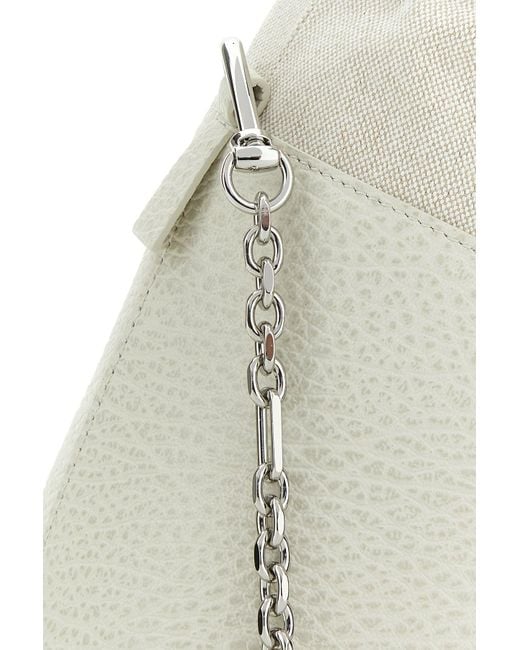 Maison Margiela White Chalk Leather And Canvas Mini 5Ac Bucket Bag