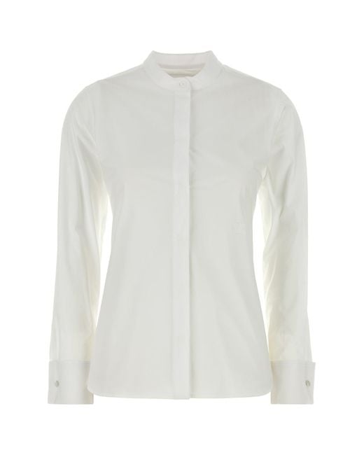 Camicia in popeline stretch bianco di Max Mara in White