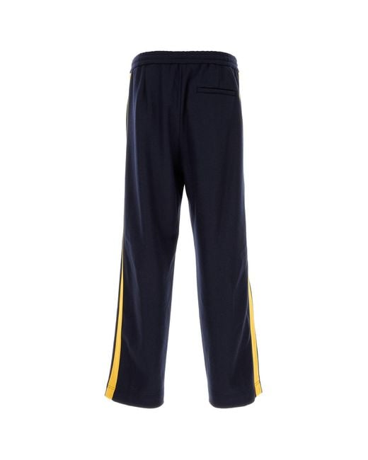 1989 STUDIO Dark Blue Wool Blend joggers for men