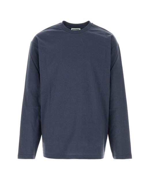 Jil Sander Blue Solid T-Shirt for men