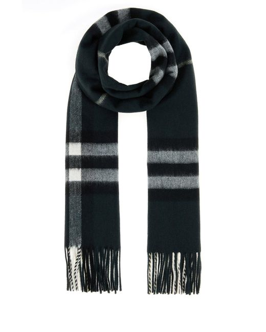 Sciarpa in cashmere ricamato di Burberry in Black