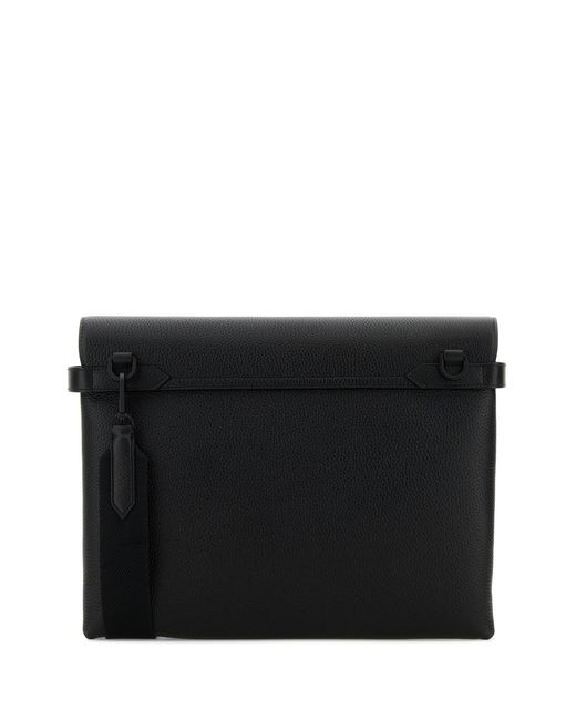 Montblanc Black Leather Companion Crossbody Bag for men