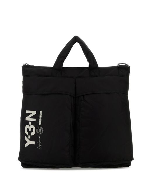 Y-3 Black Fabric Shopping Bag for men