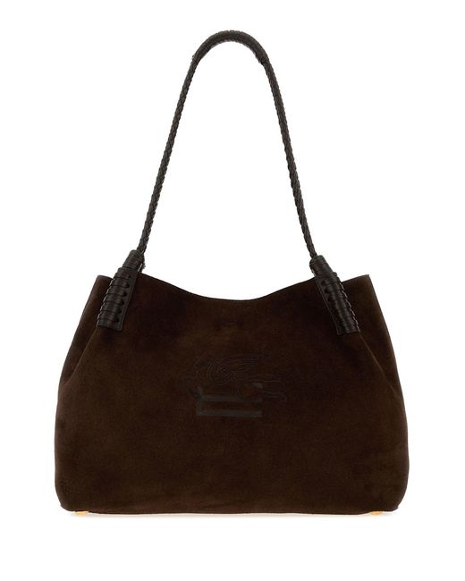 Etro Sark Brown Suede Medium Libra Shopping Bag