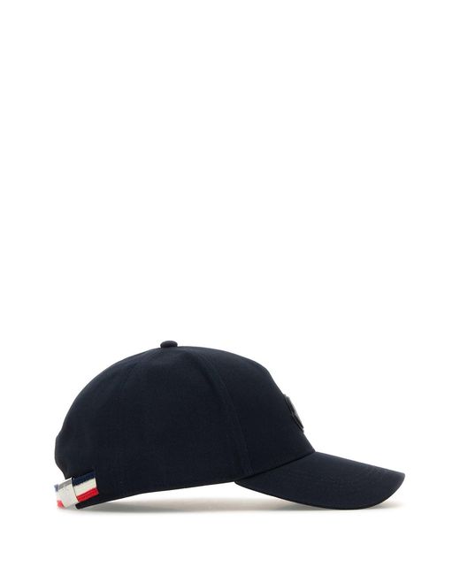 Moncler Blue Dark Cotton Baseball Cap for men