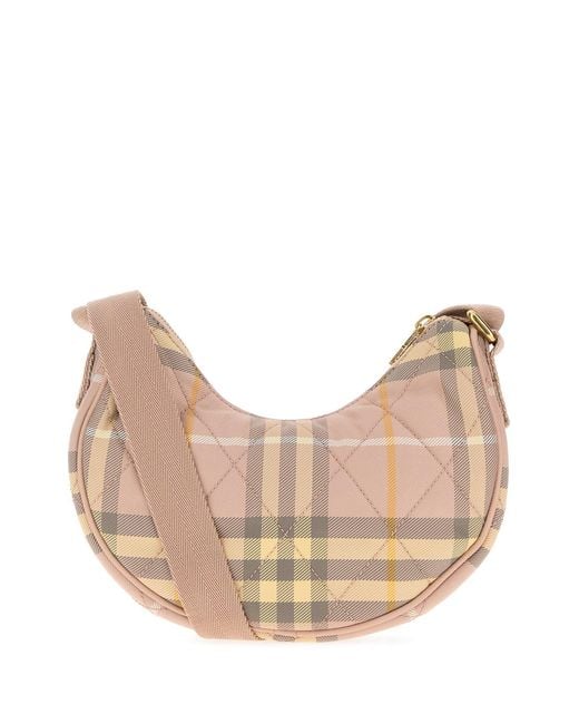 Burberry Natural Embroidered Fabric Crossbody Bag