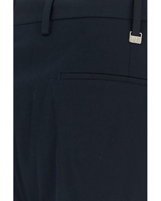 PT Torino Navy Blue Stretch Cotton Pant for men