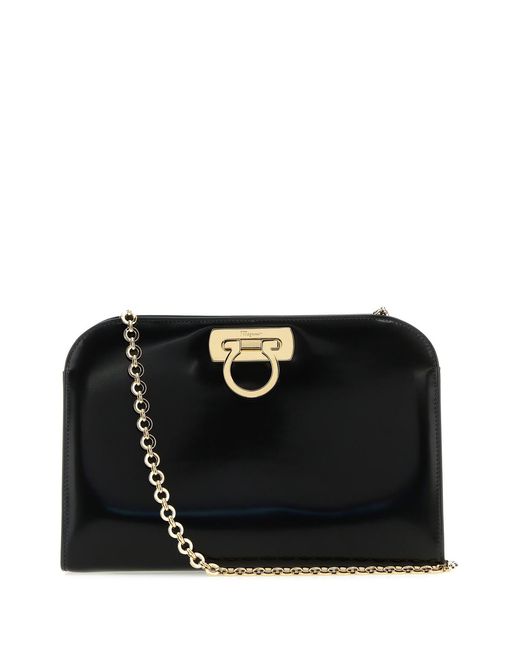 Clutch in pelle nera di Ferragamo in Black