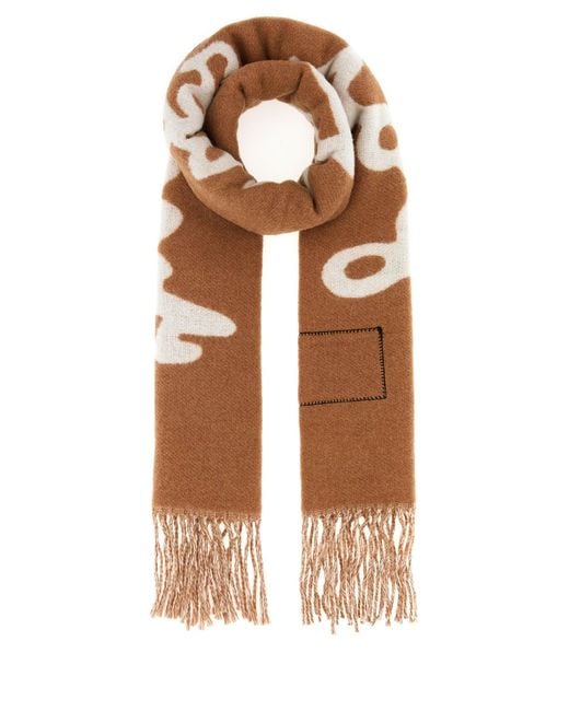 Marc Jacobs Brown Copper Wool Scarf