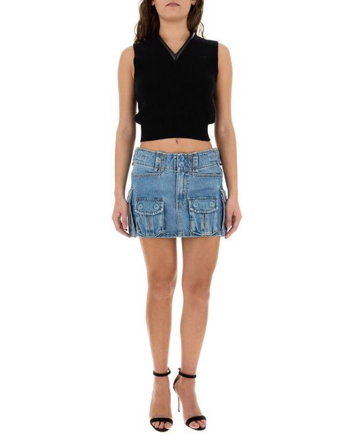 Alexander Wang Black Stretch Wool Blend Vest