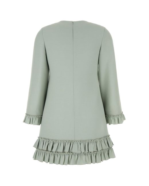 Valentino Garavani Mint Green Wool Blend Mini Dress