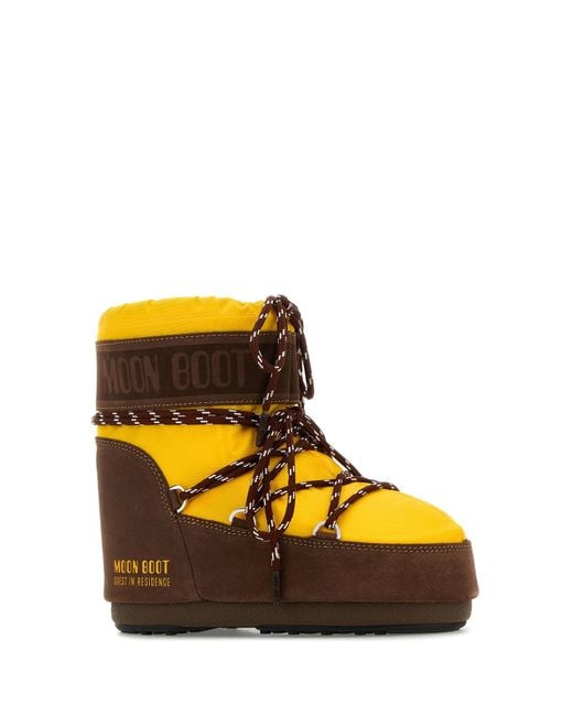 Moon Boot Orange Two-Tone Low Ankle Boots