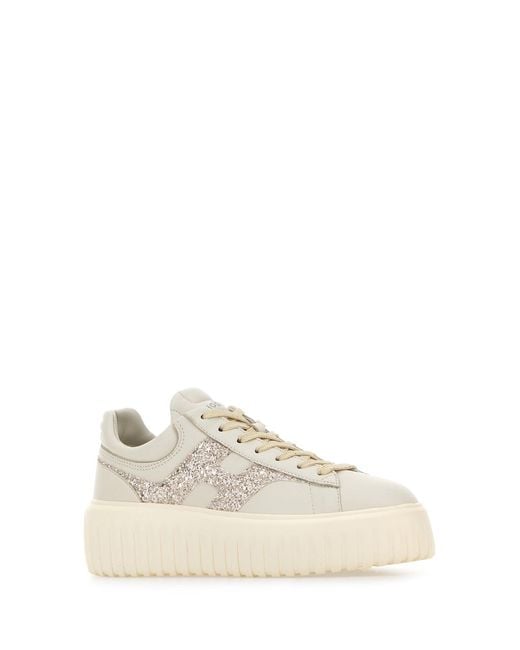 Hogan White Chalk Leather Sneakers