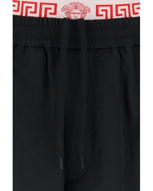 Versace Black Nylon Bermuda Shorts for men