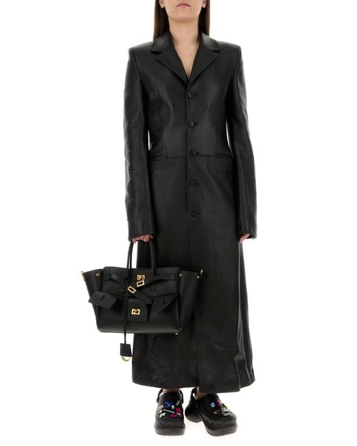Balenciaga Black Leather Coat