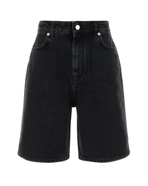 Loulou de Saison Black Denim Isu Bermuda Shorts