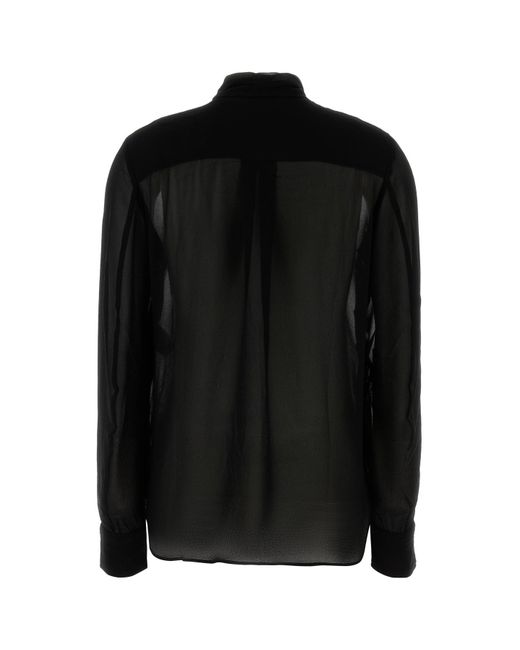 Blusa Elaura in crepe nero di Isabel Marant in Black