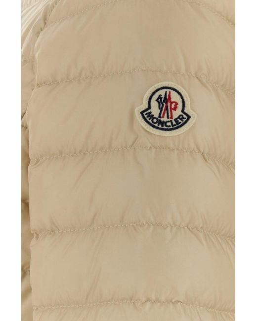 Moncler Natural Sand Nylon Igelhood Down Jacket