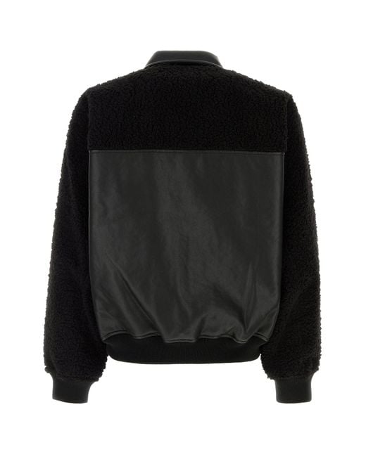 Random Identities Black Synthetic Leather Jacket for men