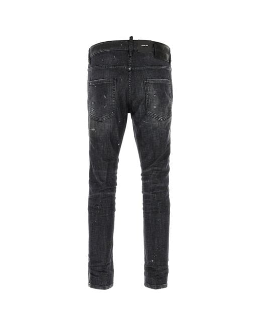 DSquared² Black Stretch Denim Skater Jeans for men