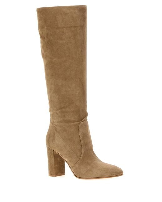 Gianvito Rossi Brown Camel Suede Glen Boots