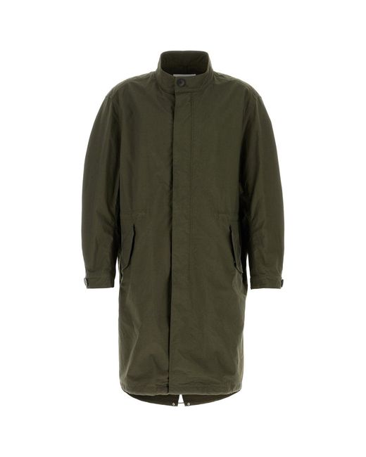 Givenchy Green Stamp Print Zip-Up Parka Jacket for men
