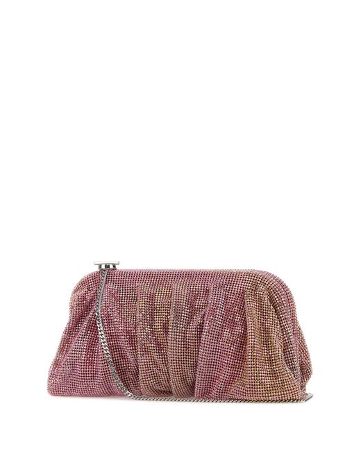 Benedetta Bruzziches Purple Embellished Fabric Large Venus Clutch