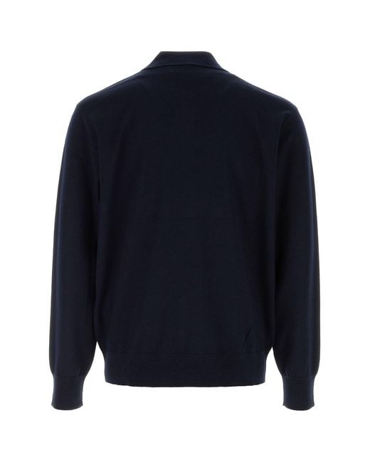 Dries Van Noten Navy Blue Wool Muano Sweater for men