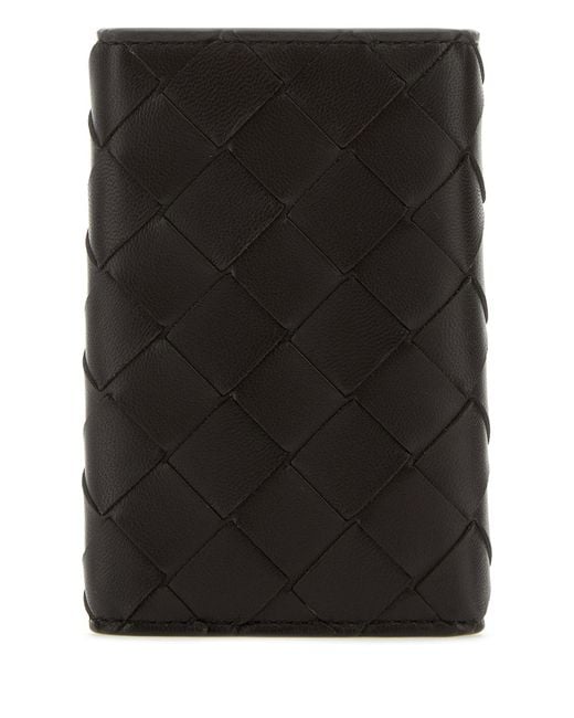 Astuccio portachiavi in nappa testa di moro di Bottega Veneta in Black