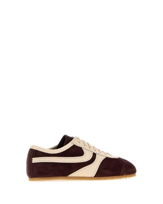 Dries Van Noten Brown Grape Suede Sneakers