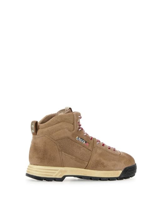 Autry Brown Beige Suede Malga Ankle Boots for men