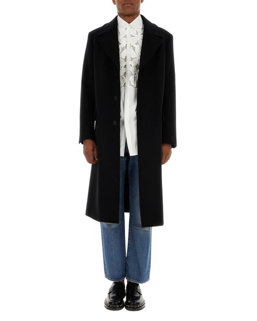 Valentino Garavani Black Wool Blend Coat for men
