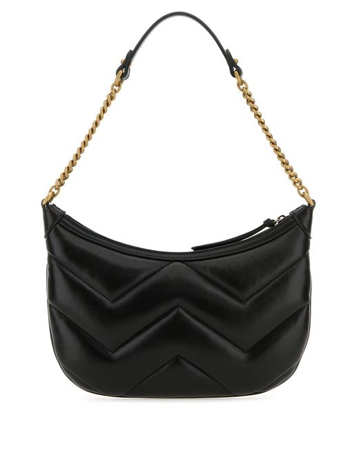 Borsa a spalla GG Marmont in pelle nera di Gucci in Black