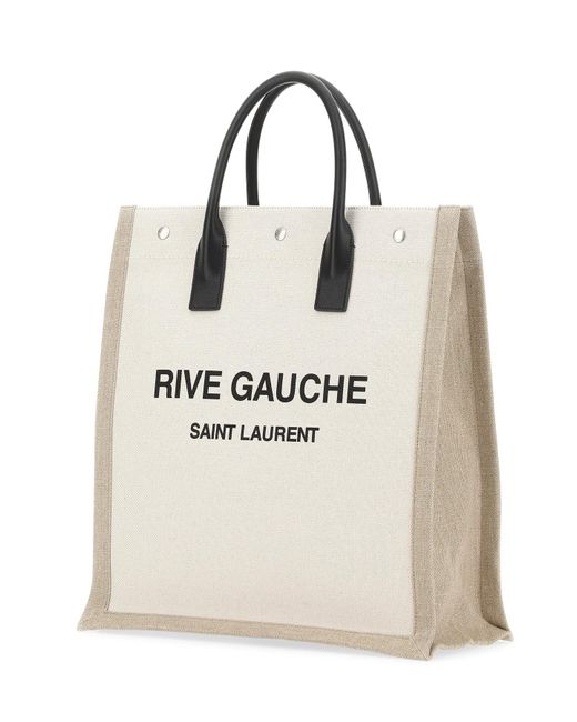Borsa Tote Rive Gauche North/South di Saint Laurent in Natural da Uomo