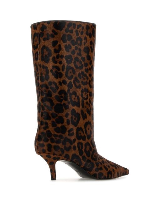 AMINA MUADDI Brown Printed Calf Hair Fiona Boots